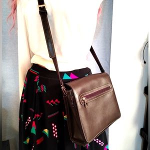 Liz Claiborne Vegan Brown Leather leather Crossbody bag